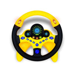 Electronic Toy Steering Wheel – Features light simulation, driving sounds, music, and educational fun.