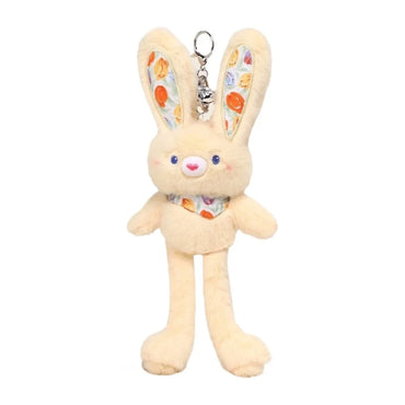 Floral Plush Rabbit Keychain - Interactive Long-Legged Bunny Pendant | 3 Options