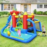 Inflatable Water Slide & Bounce House – Outdoor Fun Park with Football Goal for Kids