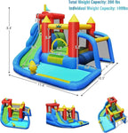 Inflatable Water Slide & Bounce House – Outdoor Fun Park with Football Goal for Kids