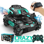 2.4G RC Four-Wheel Stunt Spray Car – Water Polo Tank Toy for Boys (Watch Sold Separately)