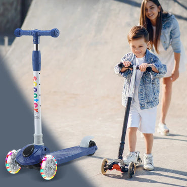 Kids 3-Wheel Kick Scooter – Adjustable Height with Light-Up Wheels
