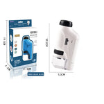 Mini Pocket Microscope Kit – 60–120x Handheld Microscope with LED Light (Battery Powered)