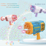 Rocket Bubble Gun Toy with Lights – Automatic Gatling Bubble Blower for Kids Outdoor Fun