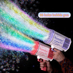 Rocket Bubble Gun Toy with Lights – Automatic Gatling Bubble Blower for Kids Outdoor Fun