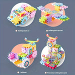 Kids Electric Gear Rail Car Building Set – STEM Motorized Construction Toy with Spinning Gears & Big Blocks