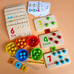 Montessori Rainbow Stack Cups & Counting Beads Set