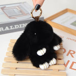 Fluffy Bunny Rabbit Fur Keychain for Girls