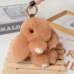 Fluffy Bunny Rabbit Fur Keychain for Girls