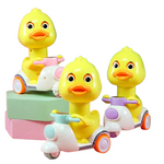 Cute Duck Press Car – Mini Baby Motorcycle Toy with 360° Rotation & Anti-Collision Design