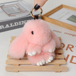 Fluffy Bunny Rabbit Fur Keychain for Girls