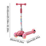 Kids 3-Wheel Kick Scooter – Adjustable Height with Light-Up Wheels