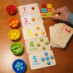 Montessori Rainbow Stack Cups & Counting Beads Set
