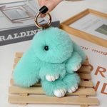 Fluffy Bunny Rabbit Fur Keychain for Girls