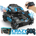 2.4G RC Four-Wheel Stunt Spray Car – Water Polo Tank Toy for Boys (Watch Sold Separately)