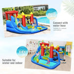 Inflatable Water Slide & Bounce House – Outdoor Fun Park with Football Goal for Kids