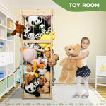 Large Wooden Stuffed Animal Storage Organizer – Plush Toy Zoo for Kids' Room or Nursery