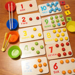 Montessori Rainbow Stack Cups & Counting Beads Set