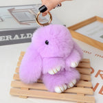 Fluffy Bunny Rabbit Fur Keychain for Girls