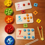 Montessori Rainbow Stack Cups & Counting Beads Set