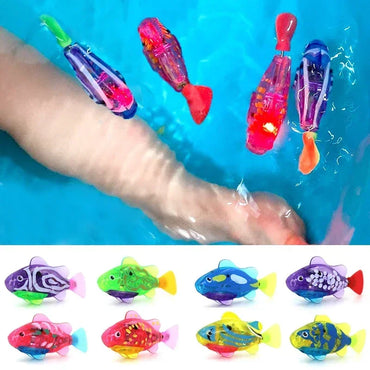 Electronic Swimming Fish Toy with LED Light – Bath, Pool & Pet Play