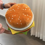 Cute & Soft Hamburger Ottoman – Storage Stool & Organizer