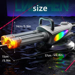 Electric Gatling Water Gun – Rotating Barrel with Light