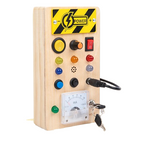 Montessori LED Busy Board – Wooden Sensory Toy for Kids