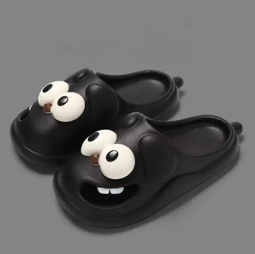 Cute Big-Eye Dog Slippers – Fun Cartoon EVA Slippers for Women