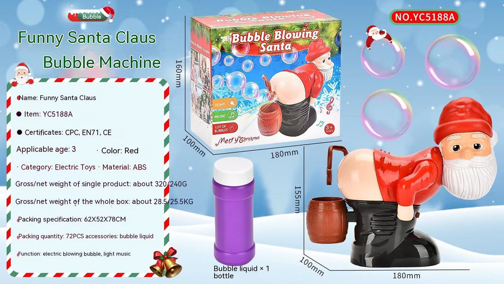 Electric Bubble Santa Machine – Music & Lights Fun – Packaging | Toki Toy Box