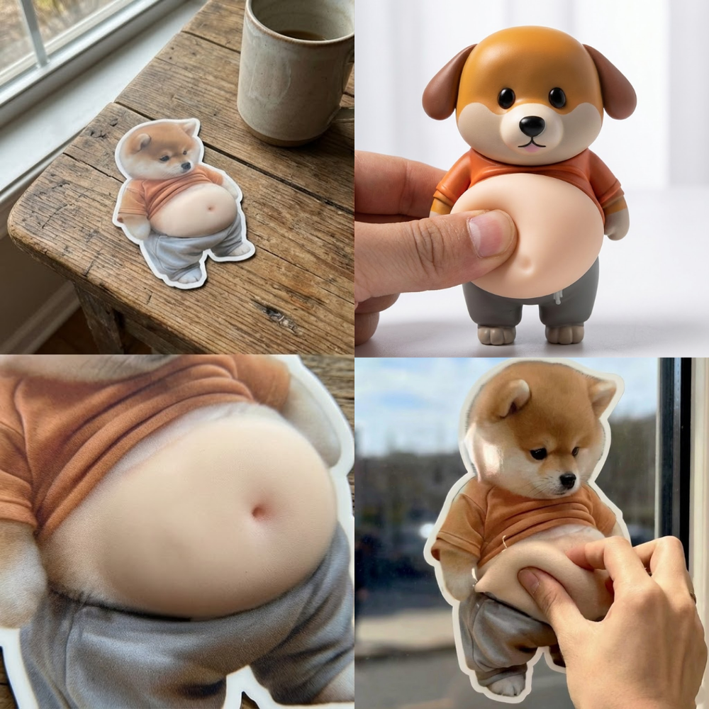 Chubby Shiba Silicone Sticker  – Cute Shockproof Cover – Size Reference | Toki Toy Box