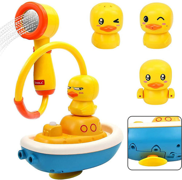 Electric Pirate Ship Bath Toy – Yellow Duck Water Jet for Kids