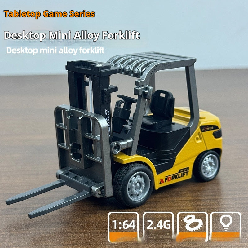 RC Mini Forklift Alloy Model – Realistic Desktop Toy – Side View | Toki Toy Box