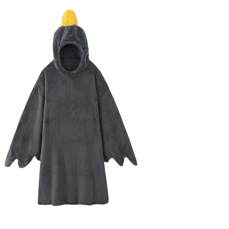 Coral fleece goose onesie – fabric and detail view