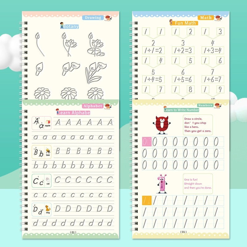 Reusable Writing Practice Books – Kids Learning Set | Toki Toy Box – Detail | Toki Toy Box