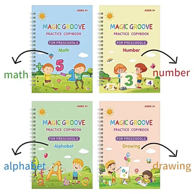 Reusable Writing Practice Books – Kids Learning Set | Toki Toy Box – Side View | Toki Toy Box
