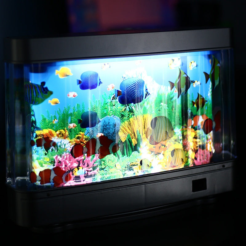 AquaGlow Moving Fish Lamp – LED Night Decor | Toki Toy Box – Side View | Toki Toy Box