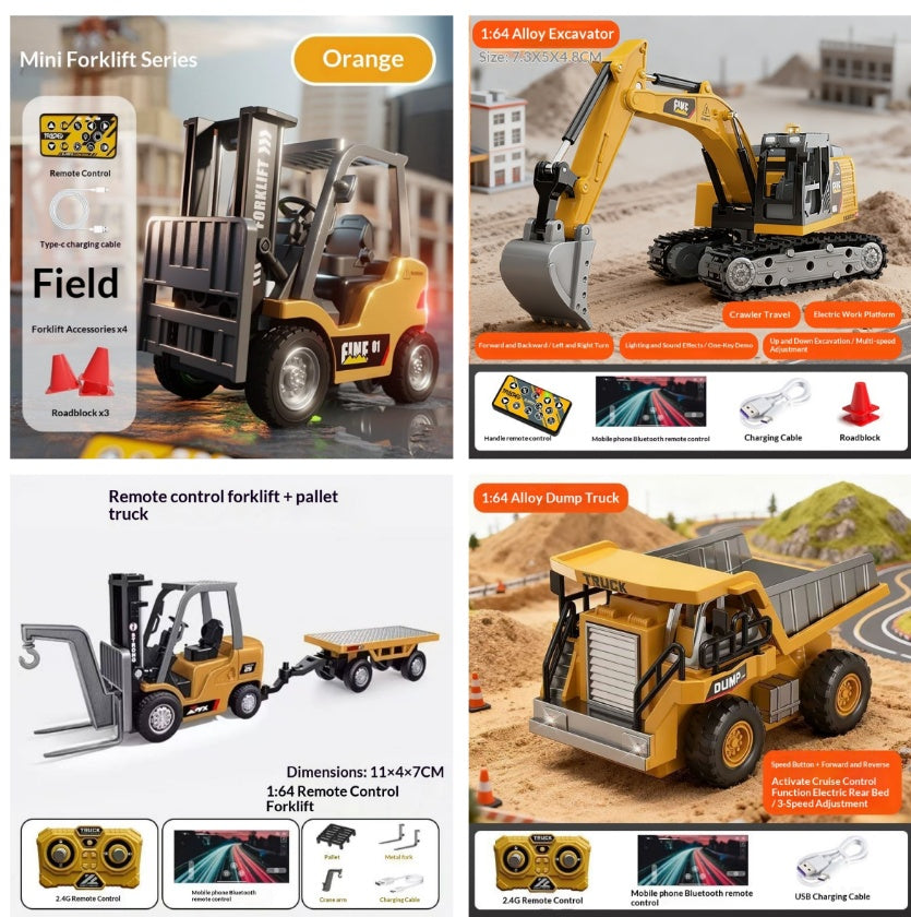 RC Mini Forklift Alloy Model – Realistic Desktop Toy – View 12 | Toki Toy Box