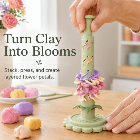 3D-printed clay bloom press tool – main product view
