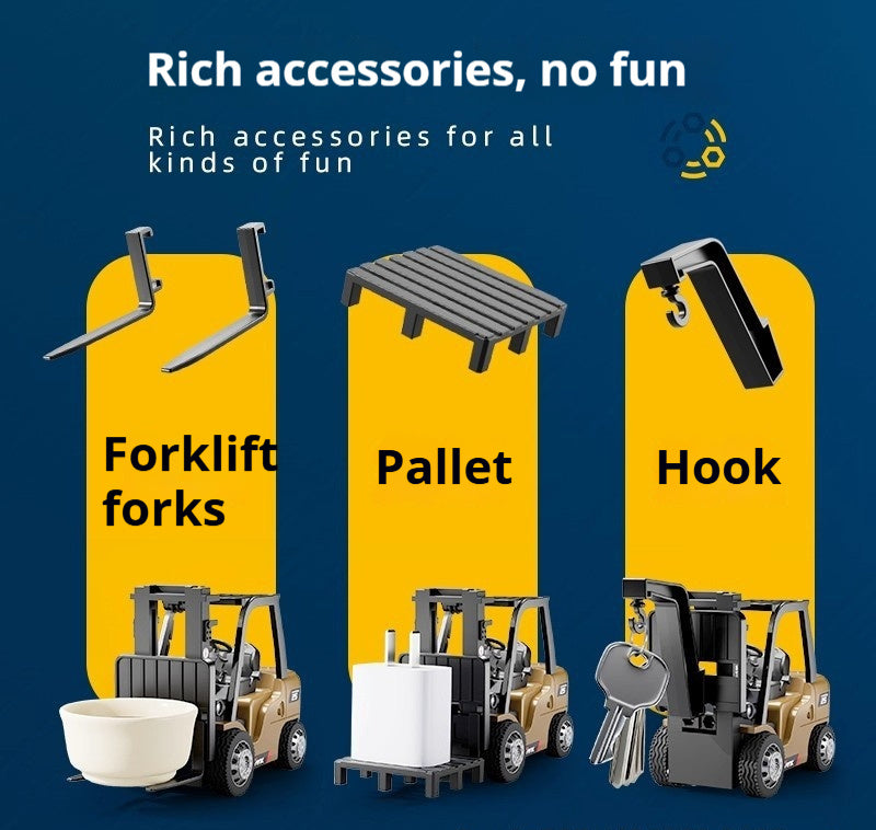 RC Mini Forklift Alloy Model – Realistic Desktop Toy – Size Reference | Toki Toy Box