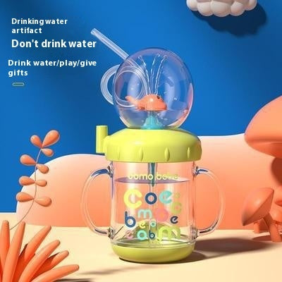 Whale Fountain Kids Cup – Fun Drinking Bottle | Toki Toy Box – In Use | Toki Toy Box