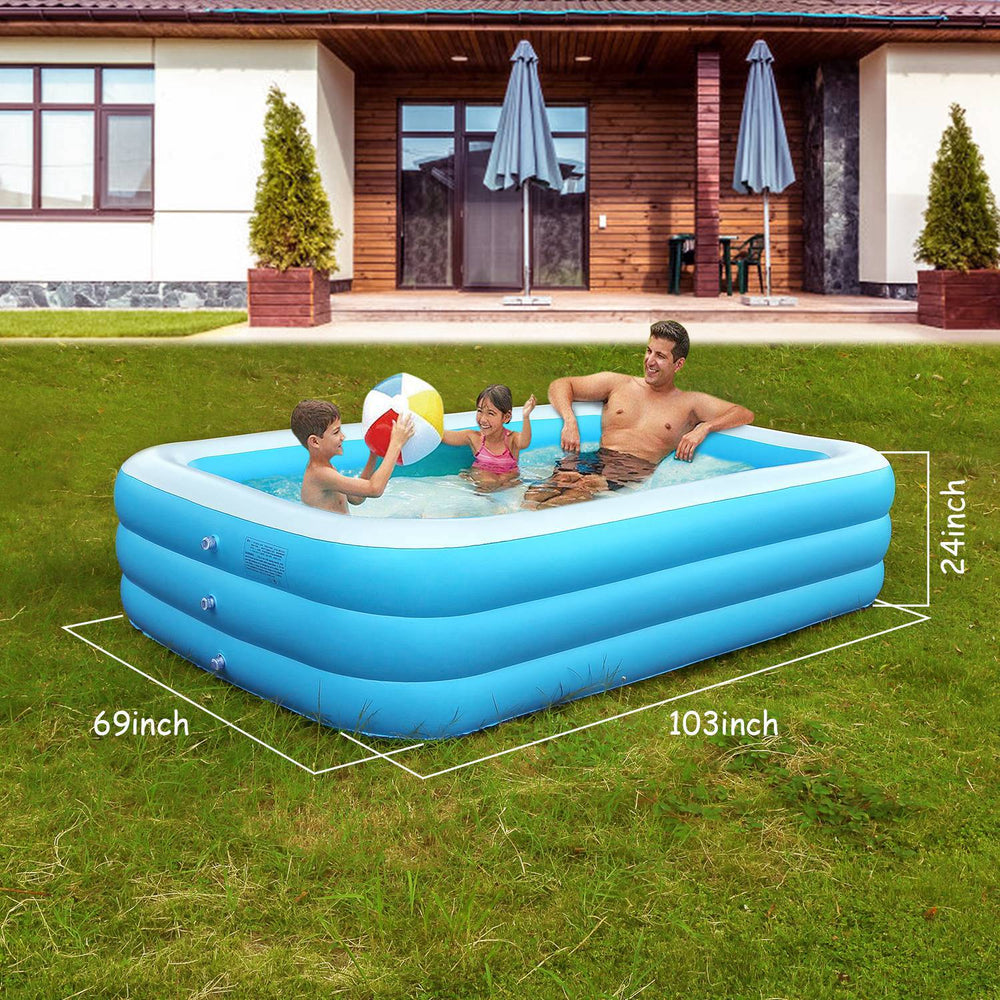 Family Inflatable Swimming Pool – Backyard Summer Fun – Color Options | Toki Toy Box