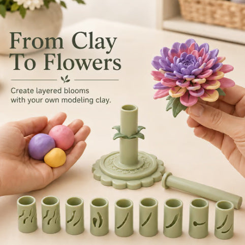Clay bloom press tool – in use