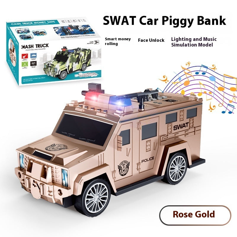 Rose gold face unlock money box for kids