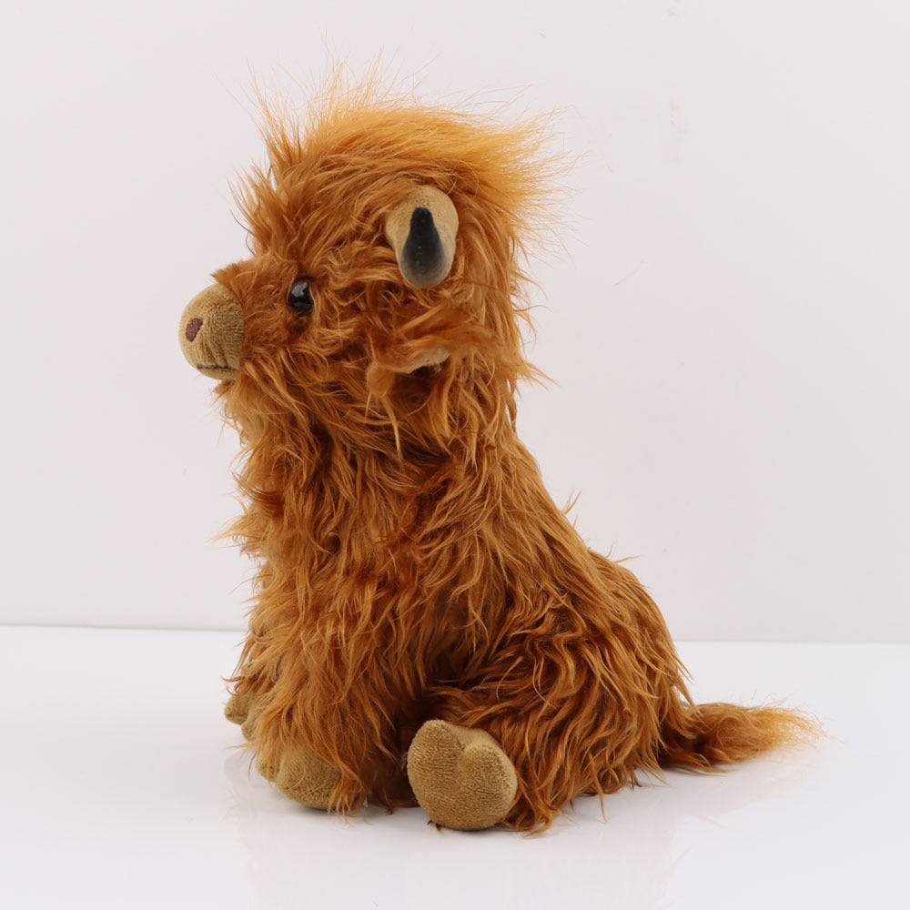 Fluffy Highland Cow Plush – Soft Shaggy Farm Buddy – In Use | Toki Toy Box