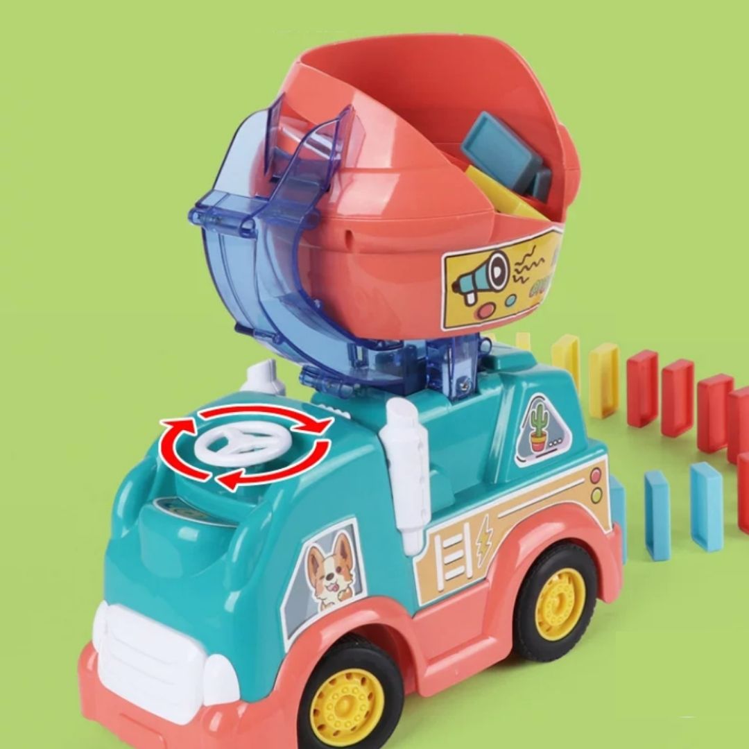 Domixer Truck – 2-in-1 Domino Laying Mixer Vehicle Toy