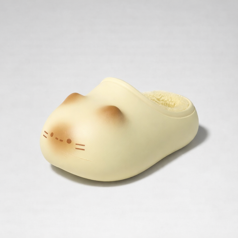Fluffy Cat Paw Slippers – Cozy Plush Comfort – In Use | Toki Toy Box