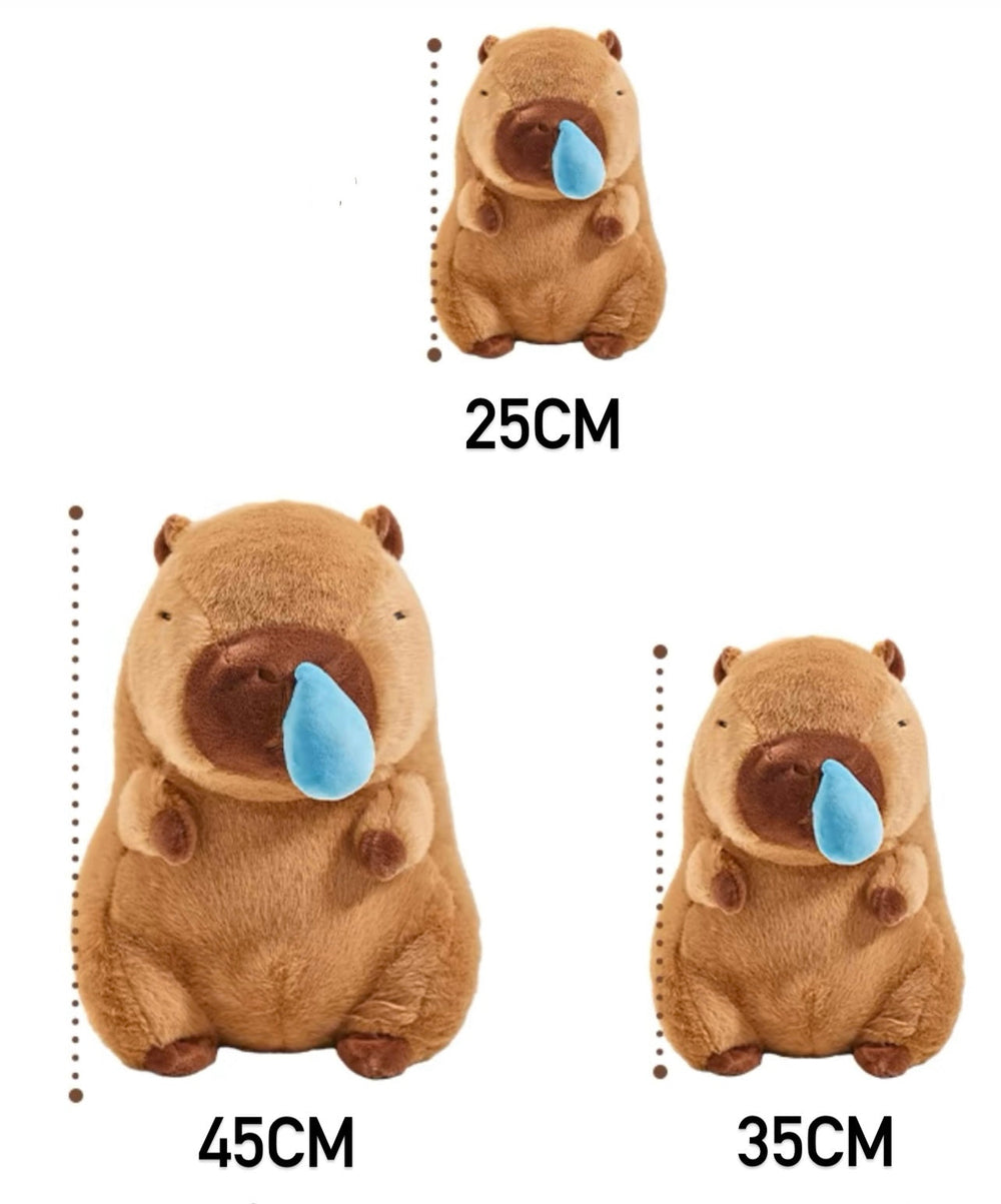 Capybara Runny Nose Plush Toy – Cute Stress Relief Buddy – Side View | Toki Toy Box
