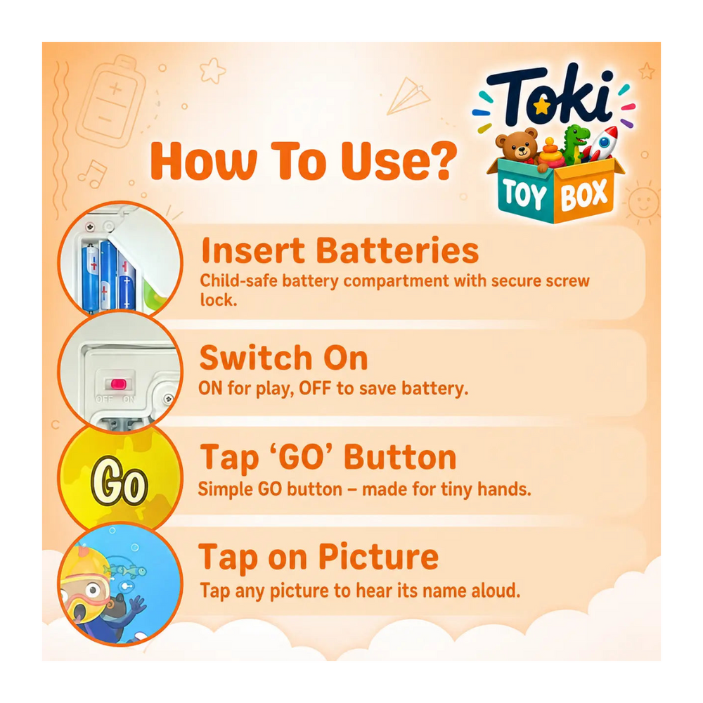 Kids Sound Book – 470+ Words Learning Toy - Toki Toy Box