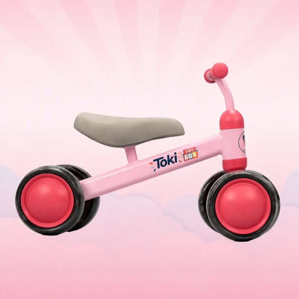 Baby Balance Bike – 4-Wheel Toddler Ride - Toki Toy Box